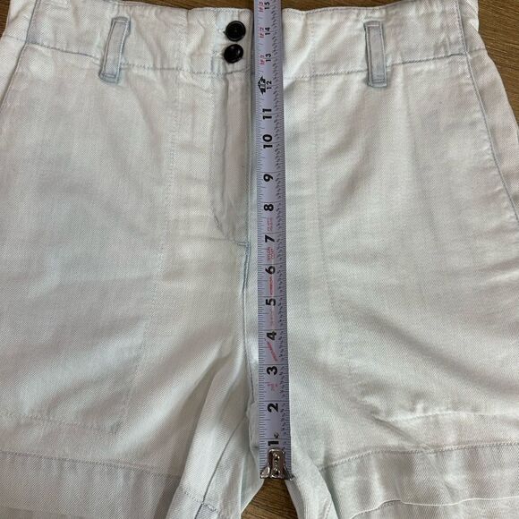 Proenza‎ Schouler Chambray High Waist Shorts size 8 Elastic Waistband - Picture 7 of 15